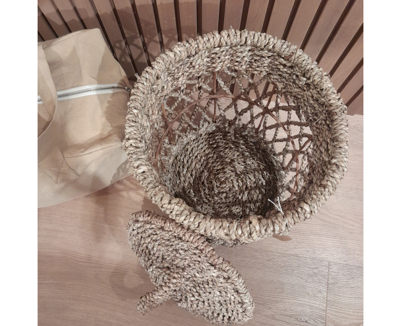 Panier à linge en jonc de mer