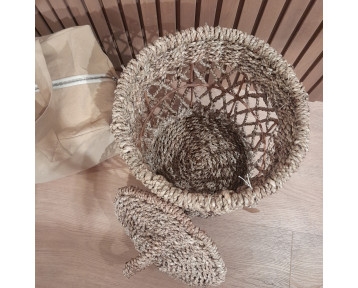 Panier à linge en jonc de mer