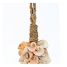 Pampille en coquillages roses et franges coton