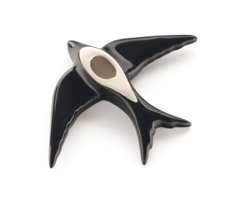 Hirondelle céramique noire - 3 tailles