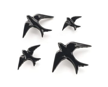 Hirondelle céramique noire - 3 tailles