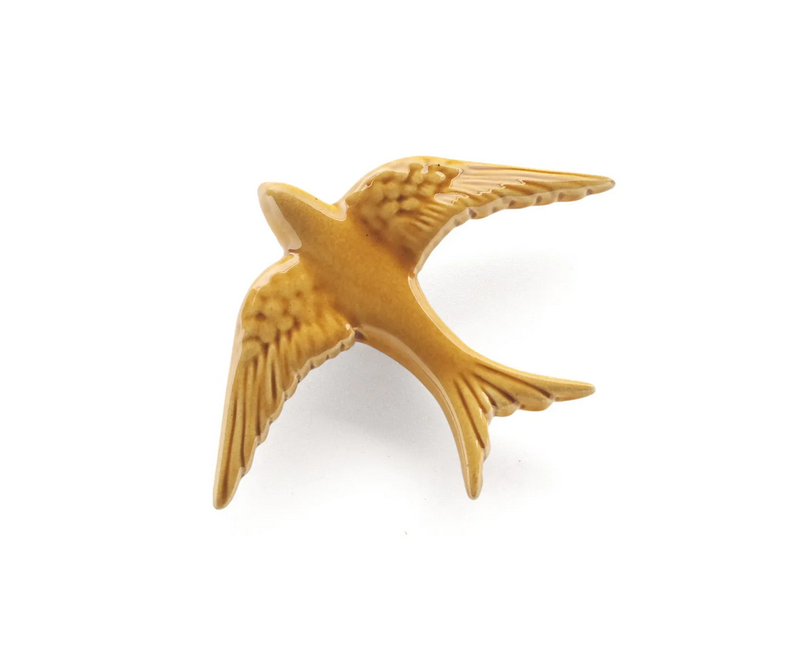 Hirondelle céramique moutarde - 3 tailles