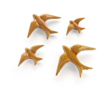 Hirondelle céramique moutarde - 3 tailles