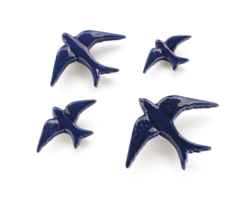 Hirondelle céramique marine - 3 tailles