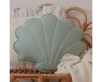 Coussin Coquillage Lin Menthe