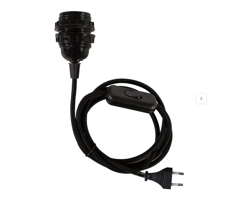 Cable 1.5m + douille E27 noir