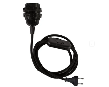 Cable 1.5m + douille E27 noir