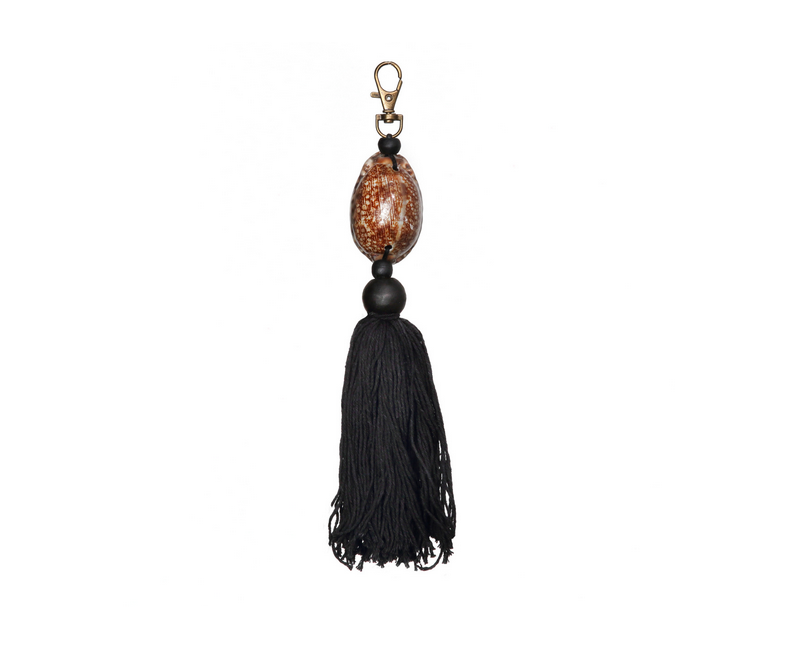 Porte clés coquillage marron et noir