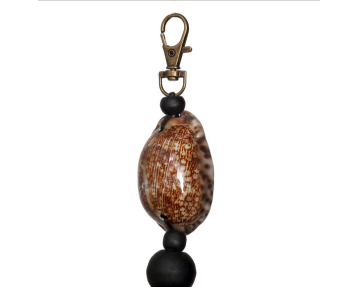 Porte clés coquillage marron et noir