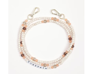 Bandoulière Arielle Sparkle en perles bois et brillantes – Louvini 125 cm