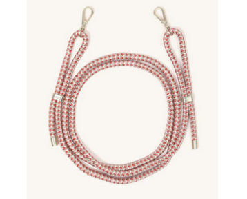 Cordon téléphone réglables rose et rouge, avec mousqueton doré