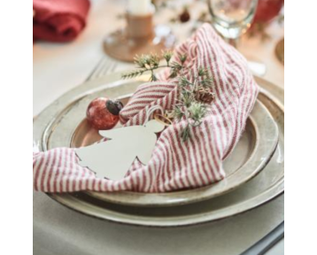 Serviette de table rayures rouge