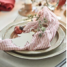 Serviette de table rayures rouge