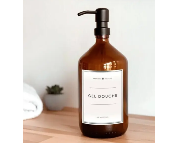 Flacon Gel douche verre  ambré