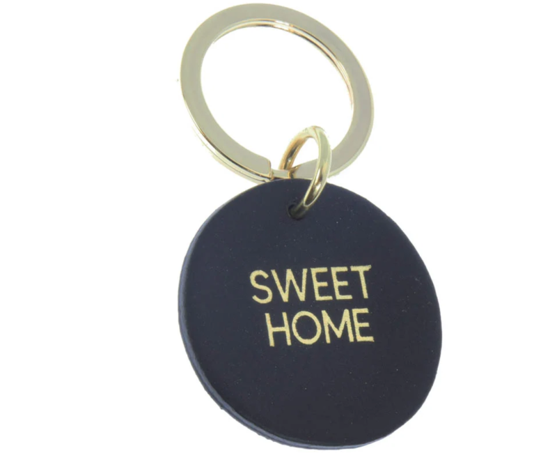 Porte clés rond sweet home - Noir