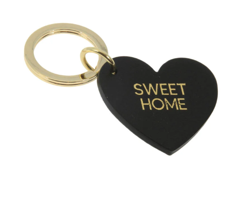 Porte clé coeur sweet home - noir