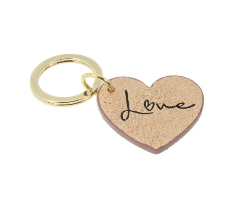 Porte clé coeur love - rose gold